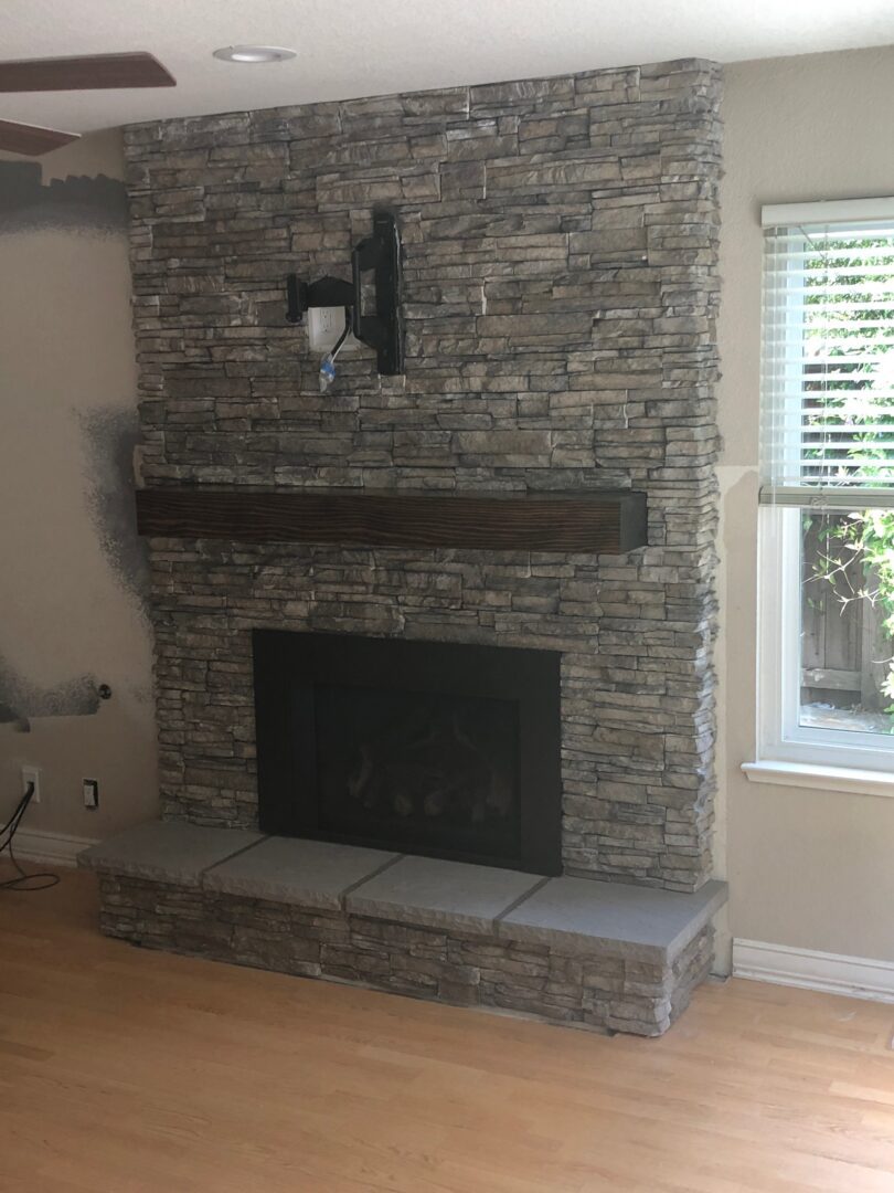 Fireplace remodel by Lambdin Masonry