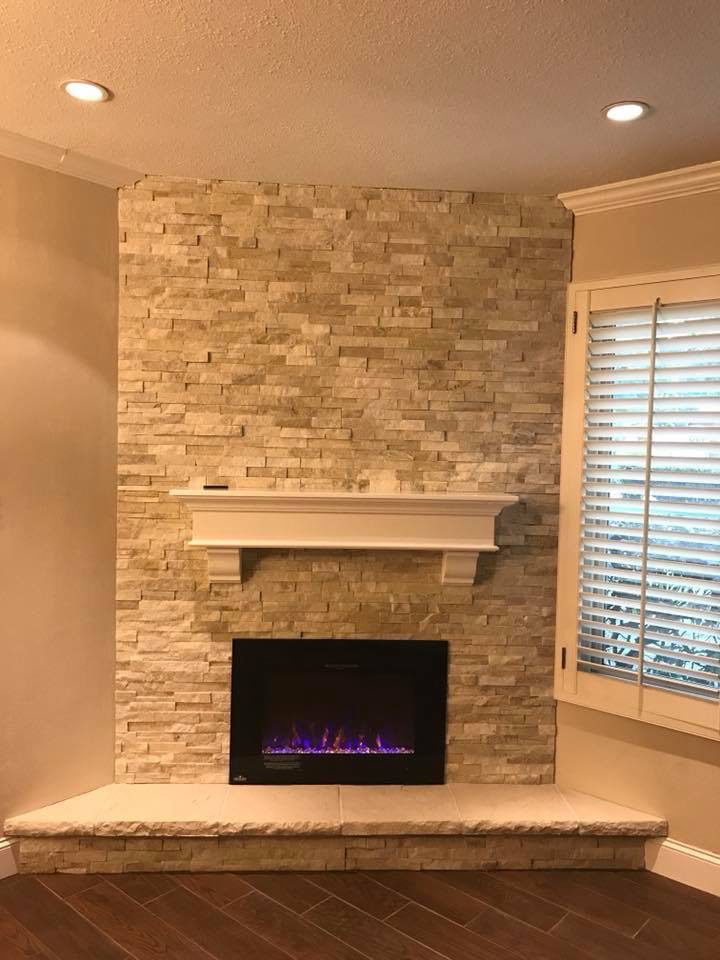 Fireplace remodel by Lambdin Masonry