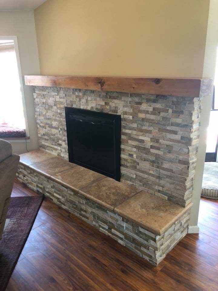 Fireplace remodel by Lambdin Masonry