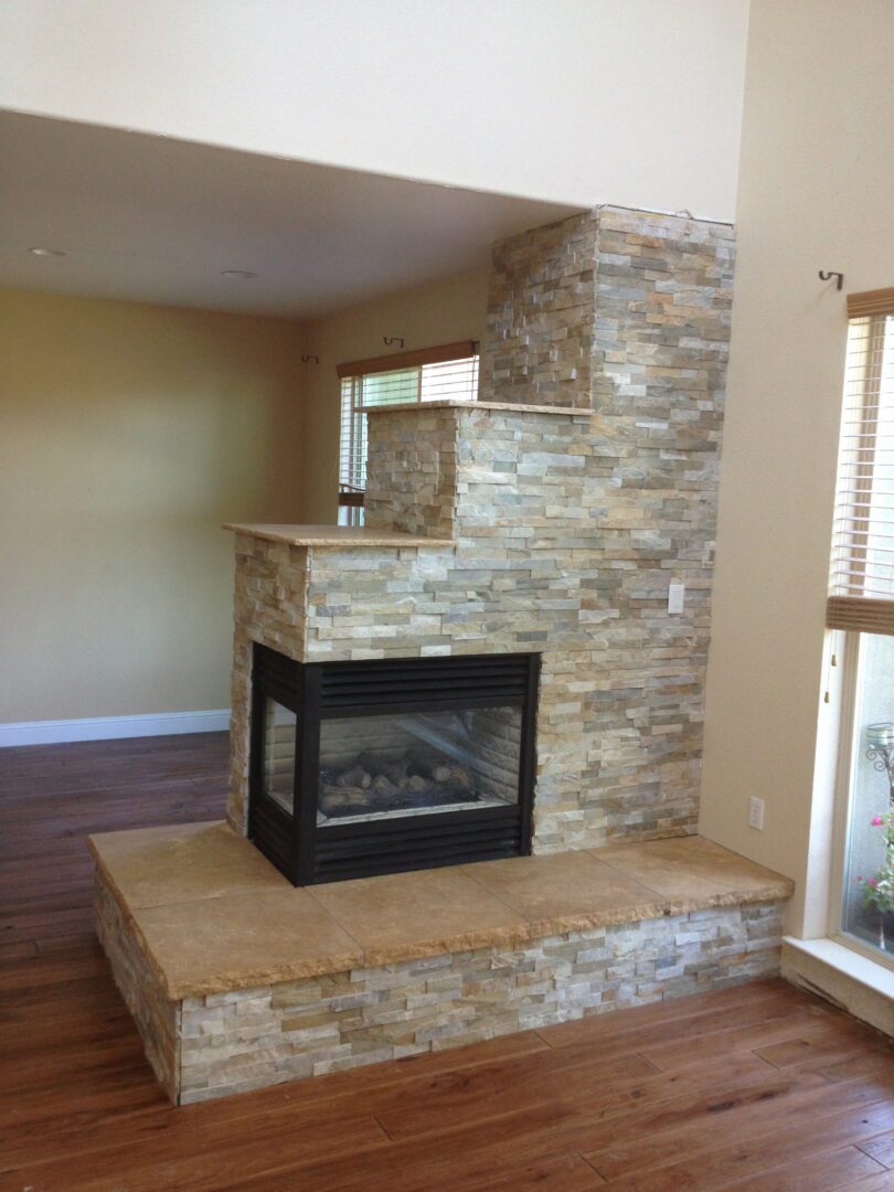 Fireplace remodel by Lambdin Masonry