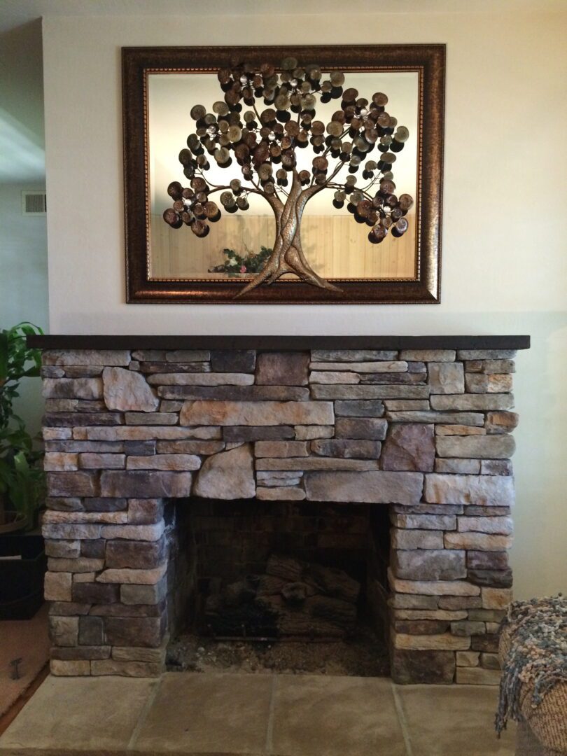 Fireplace remodel by Lambdin Masonry