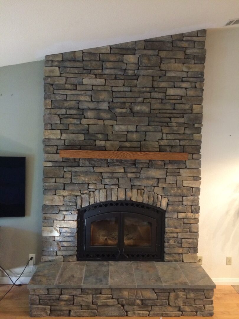 Fireplace remodel by Lambdin Masonry