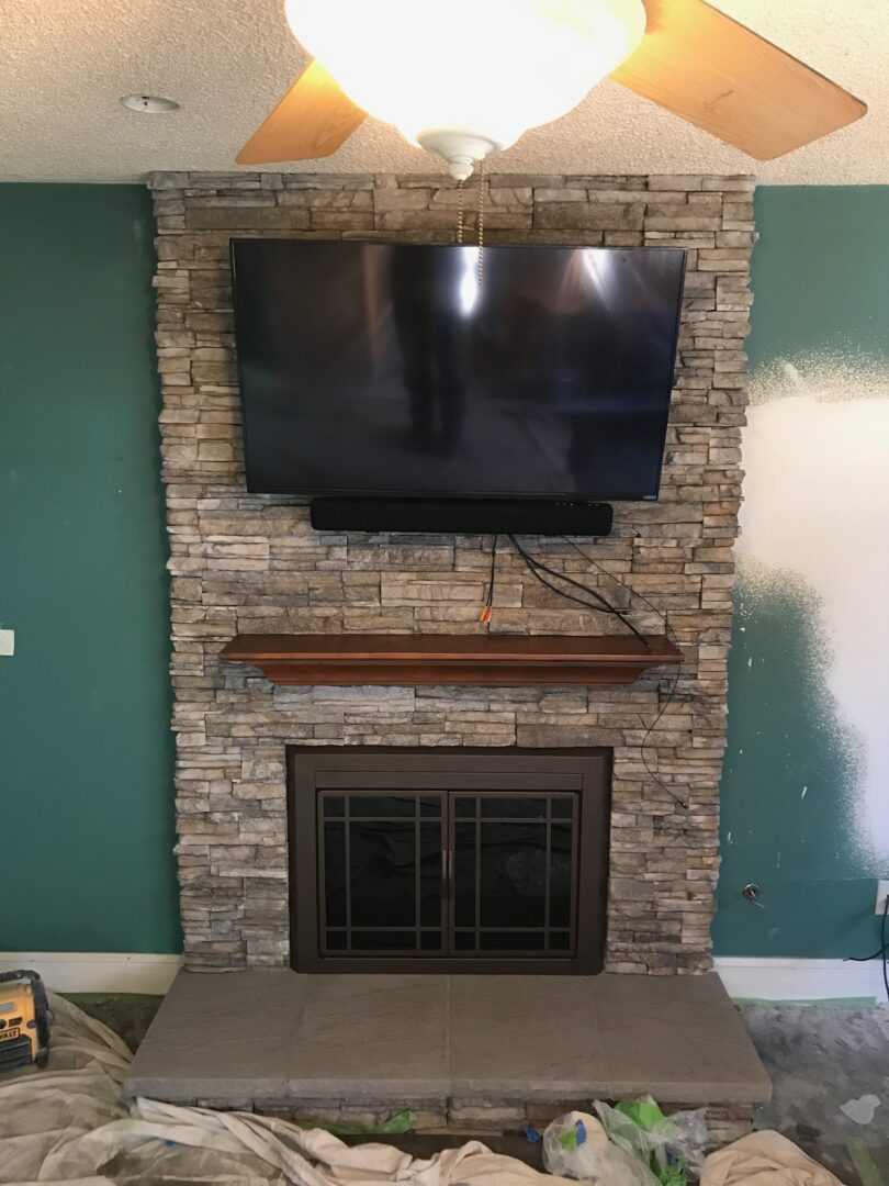 Fireplace remodel by Lambdin Masonry