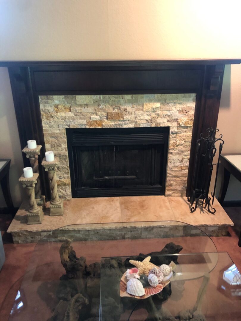 Fireplace remodel by Lambdin Masonry